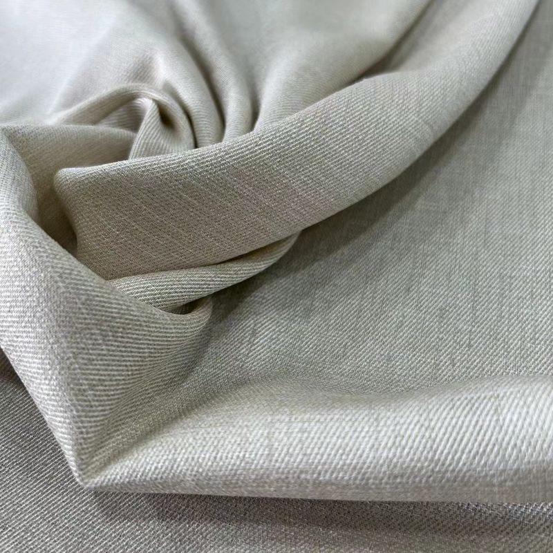 Bông mềm như Jacquard vải kết cấu cho quần áo Weft Stretch Slub Twill vải