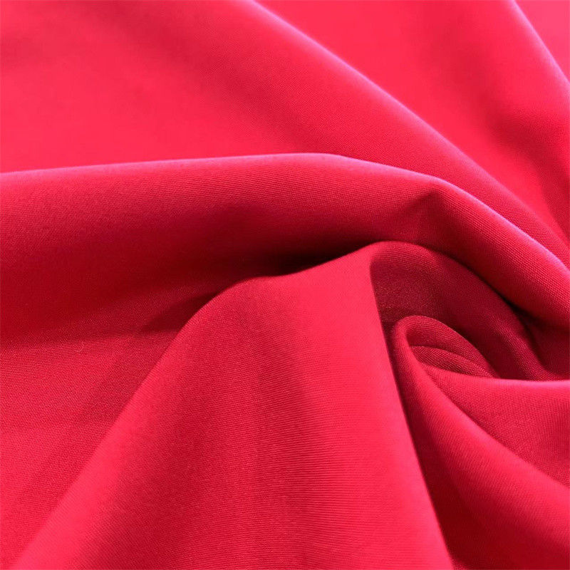 130GSM Soft Feel Recycled PET Fabric 100D 20D 4 Way Stretch Plain Polyester Spandex