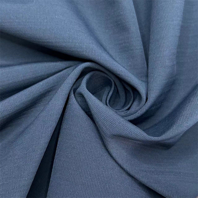 Vải tái chế polyester Seersucker Low Stretch T400 Linen Like Texture cho quần áo ngoài trời