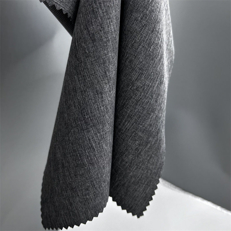 Vải polyester cationic hai tông màu Pearl Dot với kết cấu giống như vải lanh trải dài bốn chiều trên bề mặt